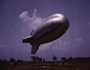 Marine Corps Gallery: Parris Island, S.C. barrage balloon, 1942. Creator: Alfred T Palmer