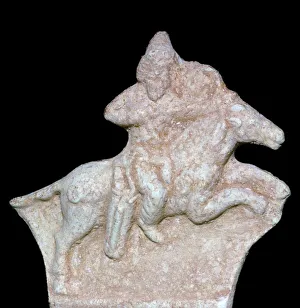 Parthia Prints: Parthian ceramic plaque from the 1st to 3rd century, depicting a mounted archer