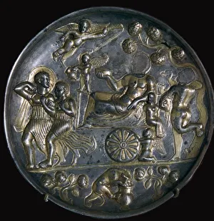 Bactrian Prints: Parthian silver dish showing Dionysus with Ariadne