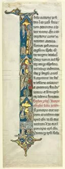 Cambrai Collection: Partial Leaf from a Latin Bible: Initial I[n principio] with the Marriage at Cana, c