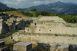 Partial view of the amphitheater ruins, ancient city of Salona, Solin, Croatia, 2018. Creator: Unknown
