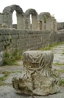 Partial view of the amphitheater ruins, ancient city of Salona, Solin, Croatia, 2018. Creator: Unknown