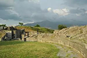Partial view of the amphitheater ruins, ancient city of Salona, Solin, Croatia, 2018. Creator: Unknown