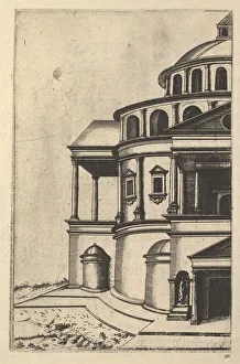 Lambert Prints: Partial View of a Building [Templum Isaiae Prophetae] from the series Ruinarum variarum