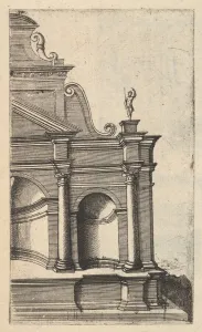 Lambert Prints: Partial View of a Monument [Mercurii Templum] from the series Ruinarum variarum