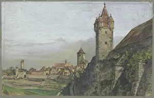 Walls Prints: Partial view of Rothenburg ob der Tauber, c1870-1900. Creator: Theodor Alt
