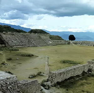 Partial view of the ruins of the ancient city of Monte Alban