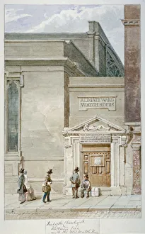 Law And Order Prints: Partial view of St Katherine Cree and the Aldgate watch house, City of London, 1830