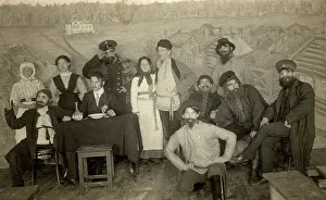 Mamontov Prints: Participants in an amateur performance at the Znamensky Glass Factory