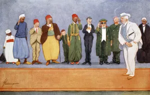 Goodbye Gallery: The Parting Guest, 1908. Artist: Lance Thackeray