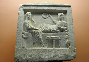 Reclining Prints: Parting scene relief, 1st century