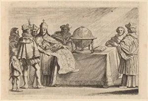 Explorers Collection: The Partitioning of the Globe between Spain and Portugal, 1634. Creator: Willem Basse
