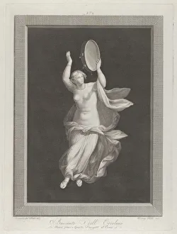 Franzetti Agapito Prints: A partly naked bacchante playing a tambourine, ca. 1795-1820