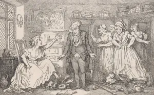 A Foundling Collection: Partridge cruelly accused and maltreated by his Wife, from The History of Tom Jones
