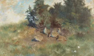 Bruno Anders Liljefors Prints: Partridges, 1922. Creator: Bruno Liljefors