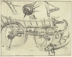 Wheels Prints: Parts of the construction of a farm wagon, 1770-1825. Creator: Simon Andreas Krausz