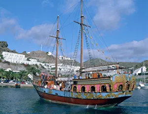 Canary Islands Prints: Party Boat, Puerto Rico, Gran Canaria, Canary Islands