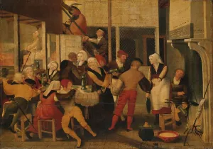 Cooking Pots Prints: Party in a Brothel, c.1540. Creator: Workshop of the Brunswijkse Monogrammist