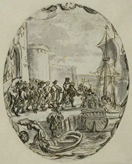 Embarking Prints: A Party Embark on a Ship. Creator: Romeyn de Hooghe
