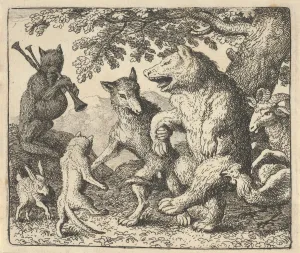 Murdered Prints: A Party in Honor of the Bear and the Wolf, 1650-75. Creator: Allart van Everdingen