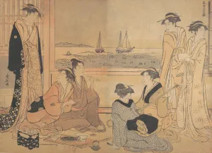 Entertainers Prints: A Party of Merrymakers in a Tea-house at Shinagawa, ca. 1783. Creator: Torii Kiyonaga