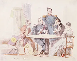 Knulson Johan Prints: Party playing cards, 1840. Creator: Johan Knutson