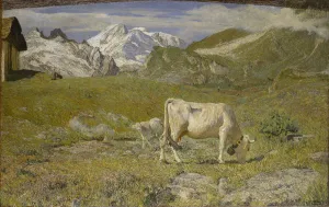 Segantini Prints: Pascoli di primavera (Spring Pastures), 1896. Creator: Segantini, Giovanni (1858-1899)