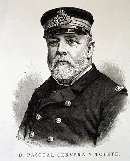 19th 20th Centuries Collection: Pascual Cervera y Topete (1839-1909), Spanish sailor, engraving in the Ilustracion