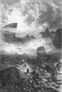 On Horseback Prints: Passage of the Cordilleras; A Ramble in Peru, 1875. Creator: Unknown