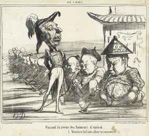 Imperialist Prints: Passant la revue des fumeurs d'opium, 1858. Creator: Honore Daumier