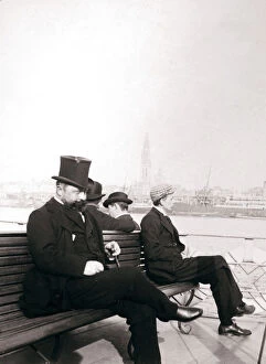 Lifebelt Gallery: Passengers on a ferry, Rotterdam, 1898.Artist: James Batkin