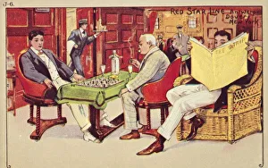 Sexism Prints: Passengers relax on board a Red Star liner, 1907. Creator: Unknown