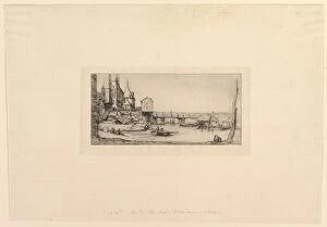 Charles Meryon Gallery: Passerelle du Pont-au-Change, après l incendie de 1621
