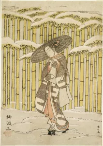 Passing the Bamboo Grove, 1766. Creator: Suzuki Harunobu
