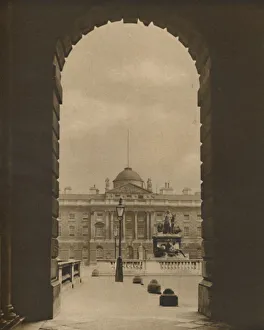 Somerset House Prints: A Passing View of Somerset House From The Strand, c1935. Creator: Donald McLeish