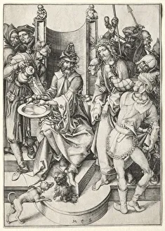 Martin Schongauer German Prints: The Passion: Christ Before Pilate. Creator: Martin Schongauer (German, c. 1450-1491)