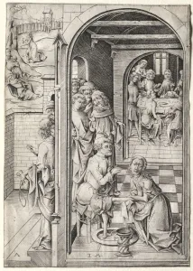 The Passion: Christ Washing the Feet of His Disciples. Creator: Israhel van Meckenem (German, c