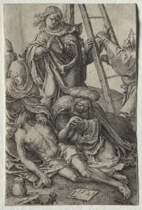 Lucas Van Leyden Dutch Prints: The Passion: Descent from the Cross, 1521. Creator: Lucas van Leyden (Dutch, 1494-1533)