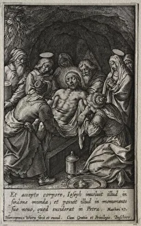 Late 16th Early 17th Century Prints: The Passion: The Entombment. Creator: Hieronymus Wierix (Flemish, 1553-1619)