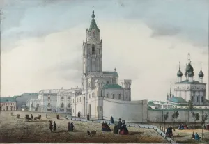 State Museum Of A Prints: The Passion (Strastnoy) Monastery in Moscow, 1865