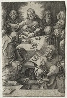 Lucas Van Leyden Dutch Prints: The Passion: The Last Supper, 1521. Creator: Lucas van Leyden (Dutch, 1494-1533)