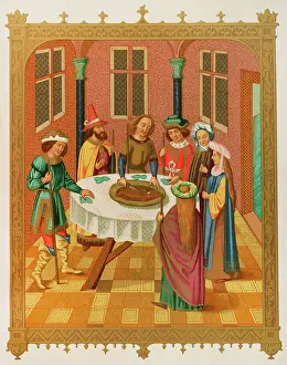 Cutting Prints: Passover, 15th century missal, (1878). Creator: Unknown