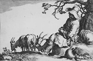 Pastoral with goatherd and goats, from the series Sixteen Peasant Subjects, 17th century