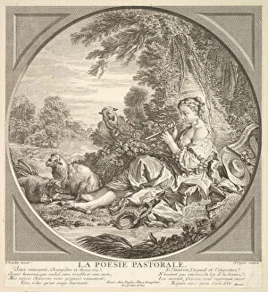 Creativity Gallery: Pastoral Poetry, ca. 1742. Creator: Claude Augustin Duflos le Jeune