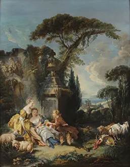 Loving Prints: Pastoral scene, Between 1730 and 1760. Creator: Boucher; François (1703-1770)