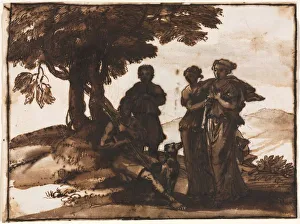 1604 1682 Prints: Pastoral Scene with Classical Figures, c