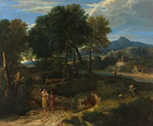 Pastorale avec un jeune pâtre et une femme avec un enfant dans les bras, between 1662 and 1679. Creator: Francisque Millet