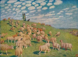 Pasture in Spring, c1900 (1903-1904). Artist: Hans Richard von Volkmann Pasture in Spring, c1900 (1903-1904). Artist: Hans Richard von Volkmann