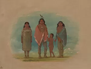 Images Dated 24th February 2021: Patagon Chief, His Brother, and Daughter, 1856 / 1869. Creator: George Catlin
