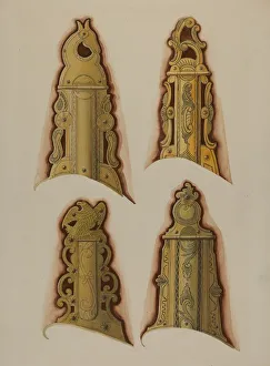 Patch Boxes of Kentucky Rifles, c. 1937. Creator: Albert J. Levone